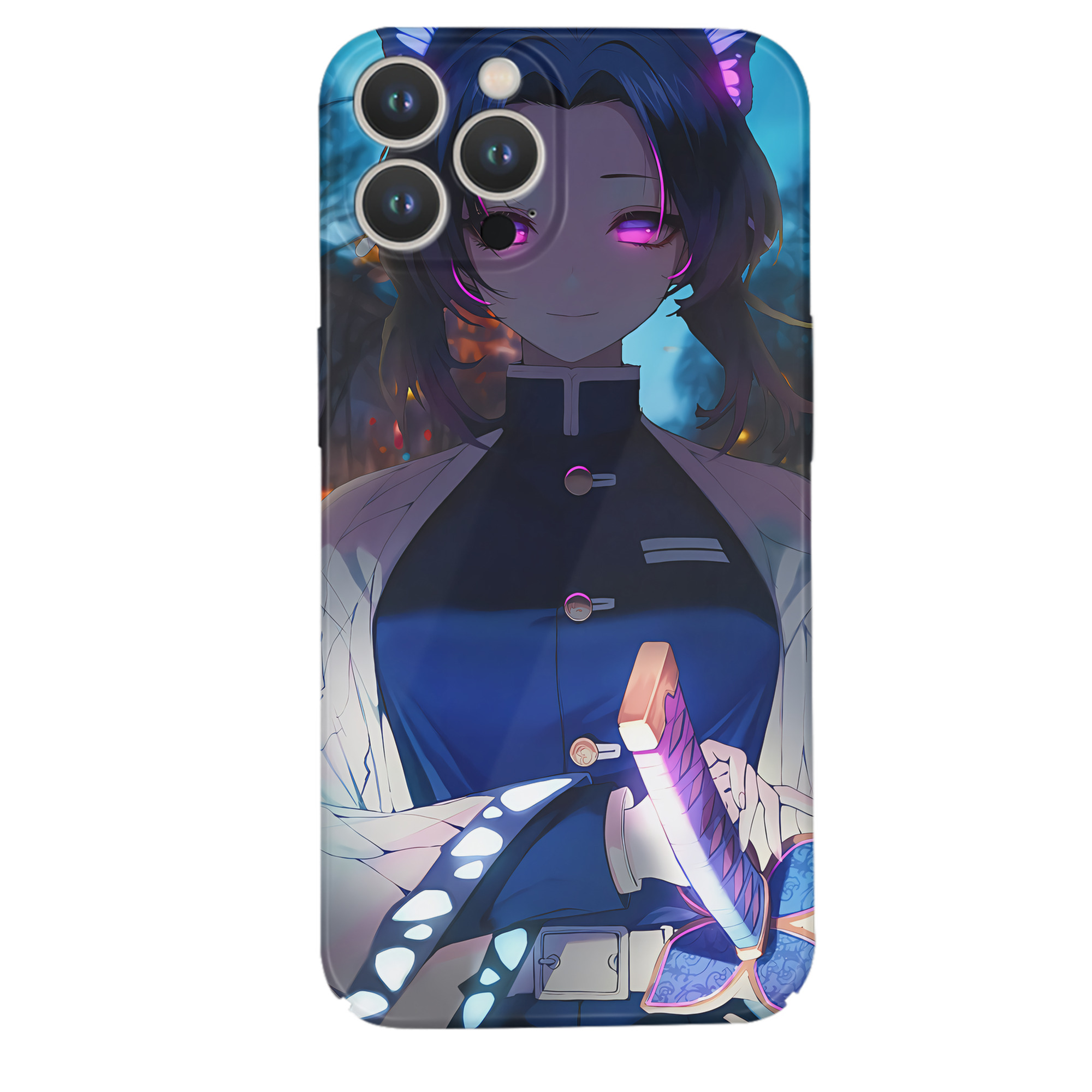 （画像用） 鬼滅の刃（きめつのやいば）蟲柱-胡蝶 しのぶ／こちょう しのぶ Kochou Shinobu 【iPhone 14シリーズ対応】ハードケース